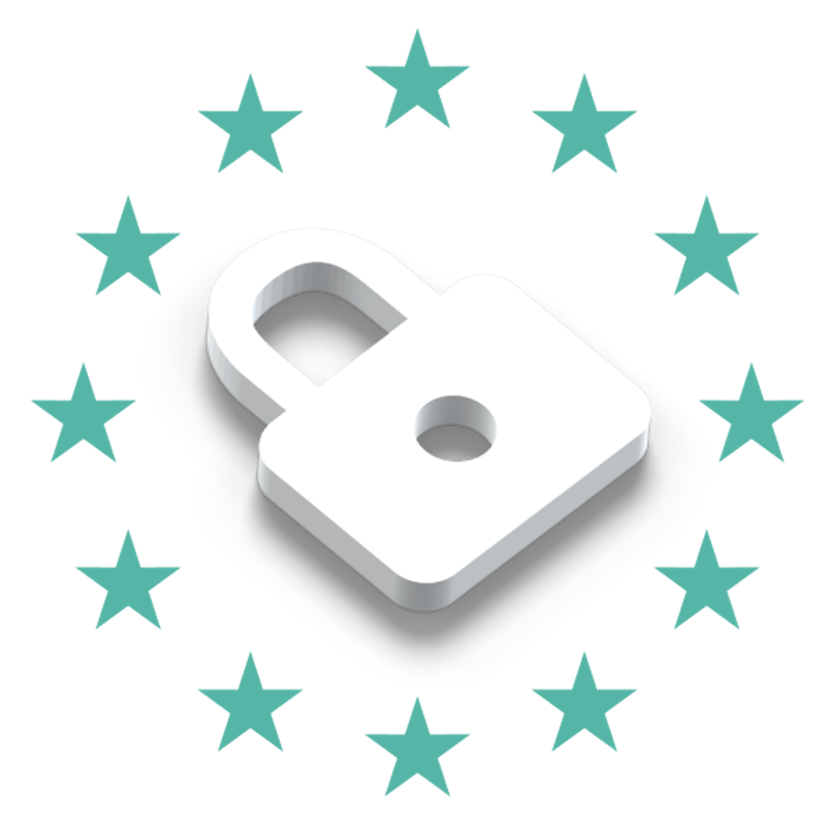 Illustration of a lock surrounded by stars